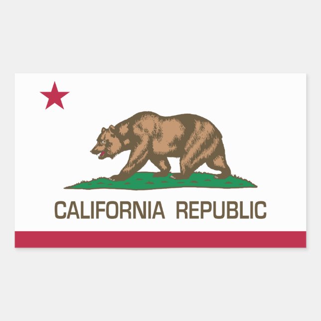 Sticker Rectangulaire République de Californie (drapeau d'État) (Devant)