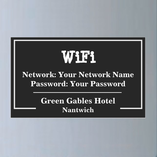Sticker Rectangulaire Réseau d'informations WiFi et mot de passe (Créateur téléchargé)