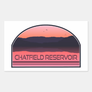 Sticker Rectangulaire Réservoir Chatfield Colorado Red Sunrise