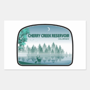 Sticker Rectangulaire Réservoir de Cherry Creek Colorado Deer