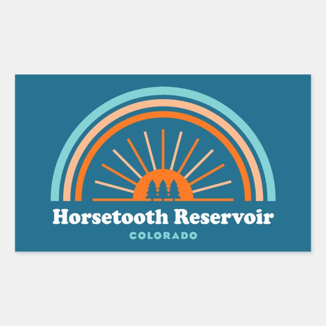 Sticker Rectangulaire Réservoir Horsetooth Colorado Rainbow (Devant)