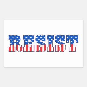 Sticker Rectangulaire Résister  Étoiles et stries