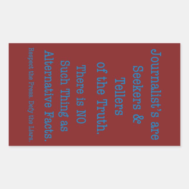 Sticker Rectangulaire Respectez la presse (Devant)