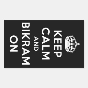 Sticker Rectangulaire Restez Calme Et Bikram Sur L'Autocollant