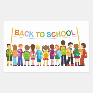 Sticker Rectangulaire Retour à l'école
