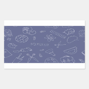 Sticker Rectangulaire Retourner À L'École Fournitures D'Études, Retour À