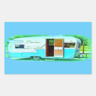 Sticker Rectangulaire Rétro campeur vintage customisé