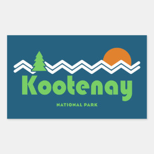 Sticker Rectangulaire Rétro du parc national Kootenay