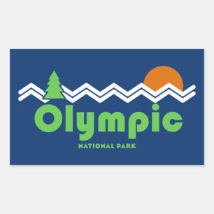 Sticker Rectangulaire Rétro du parc national olympique
