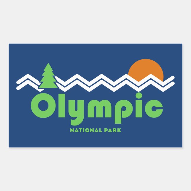 Sticker Rectangulaire Rétro du parc national olympique (Devant)