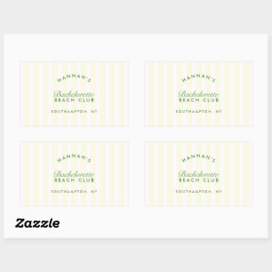Sticker Rectangulaire Rétro Moderne Personnalisé Jaune & Vert