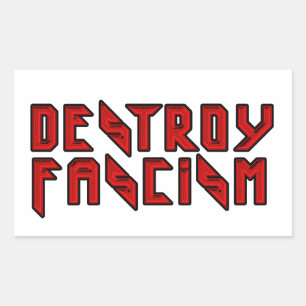 Sticker Rectangulaire Retro Rocker - Détruire le fascisme