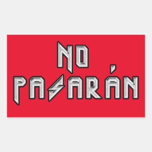Sticker Rectangulaire Retro Rocker - No Pasaran