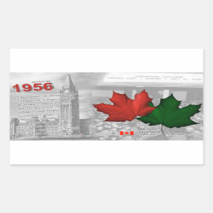 Sticker Rectangulaire révolution 1956-Hungarian et réfugiés au Canada