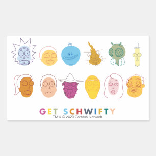 Sticker Rectangulaire RICK ET MORTY™   Get Schwifty