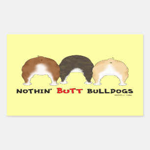 Sticker Rectangulaire Rien n'aboutent des bouledogues
