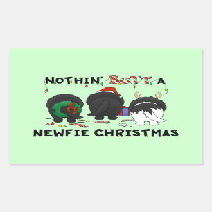 Sticker Rectangulaire Rien n'aboutent Noël de Newfie