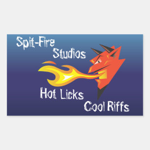 Sticker Rectangulaire Riffs de Cool du diable de feu_Hot Licks