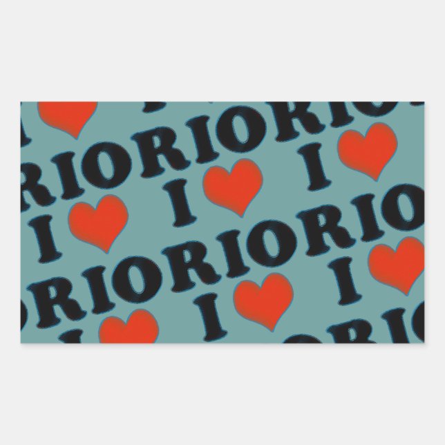 Sticker Rectangulaire rio de janeiro - I love Rio (Devant)