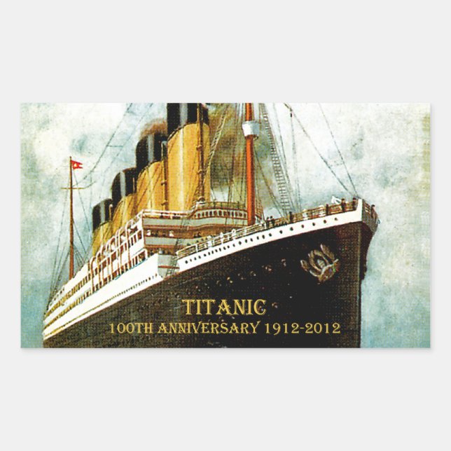 Sticker Rectangulaire RMS Titanic 100e anniversaire (Devant)