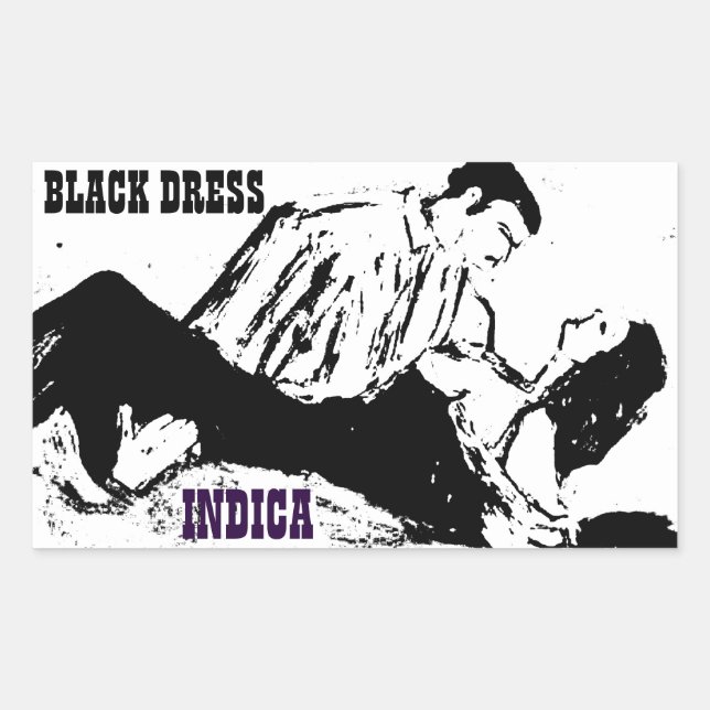 STICKER RECTANGULAIRE ROBE NOIRE INDICA (Devant)