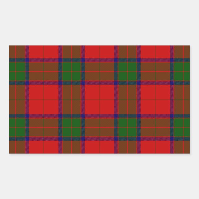 Sticker Rectangulaire Robertson tartson rouge vert plaid (Devant)