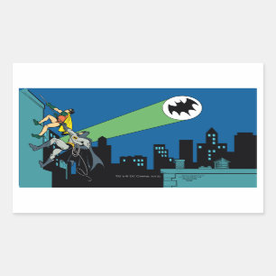 Sticker Rectangulaire Robin Et Batman Grimpent