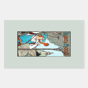 Sticker Rectangulaire Robin Hood Antique Illustration Joyeux Hommes