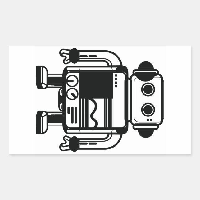 Sticker Rectangulaire robot (Devant)
