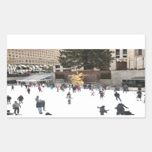 Sticker Rectangulaire Rockefeller Centre patinoire patinoire NYC Photogr