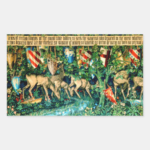 Sticker Rectangulaire Roi médiéval Arthur William Morris