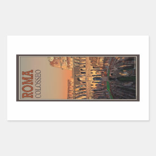 Sticker Rectangulaire Rome - Colosseum et la lune