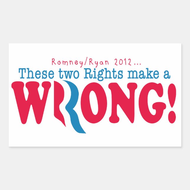 Sticker Rectangulaire Romney Ryan Wrong (Devant)