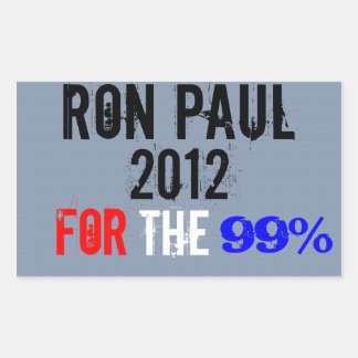 Sticker Rectangulaire Ron Paul 2012, Pour Les 99%