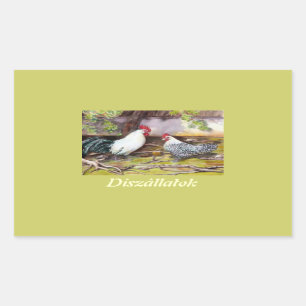 Sticker Rectangulaire Rooster and Hen