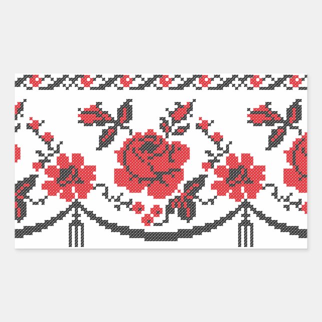 Sticker Rectangulaire Rose (Devant)