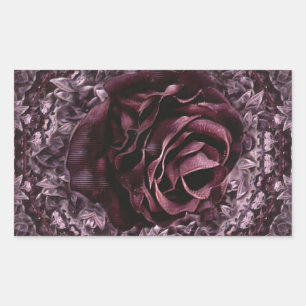 Sticker Rectangulaire Rose Mandala