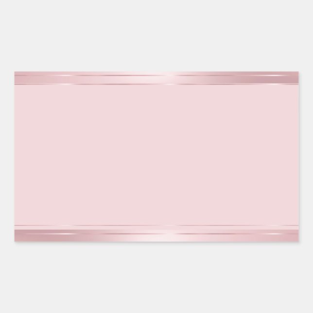 Sticker Rectangulaire Rose moderne  moderne tendance Modèle blanc or (Devant)