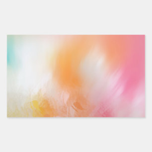 Sticker Rectangulaire Rose Rouge Jaune Bleu Abstrait Coloré