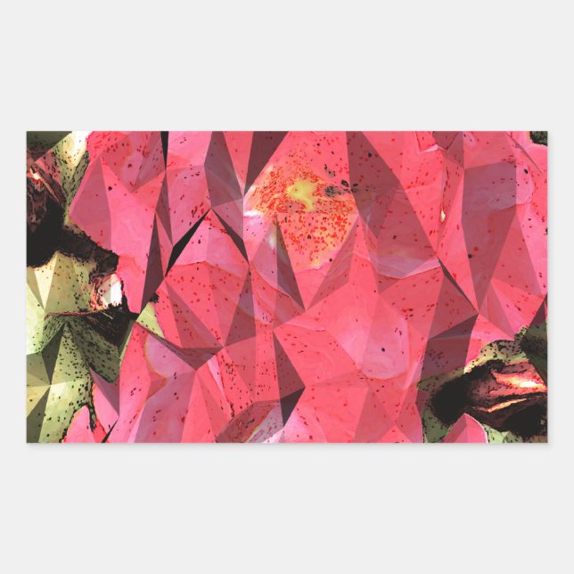 Sticker Rectangulaire Roses Abstraits cubes (Devant)