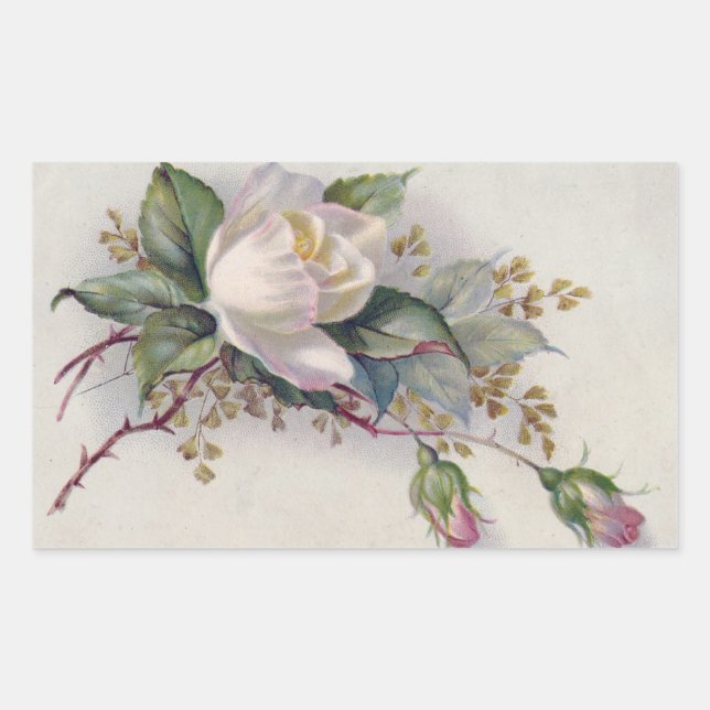 Sticker Rectangulaire Roses vintages (Devant)