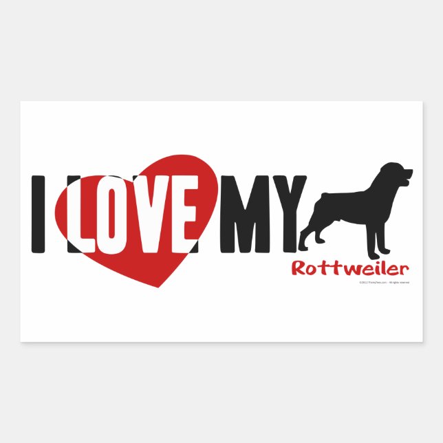 Sticker Rectangulaire Rottweiler (Devant)