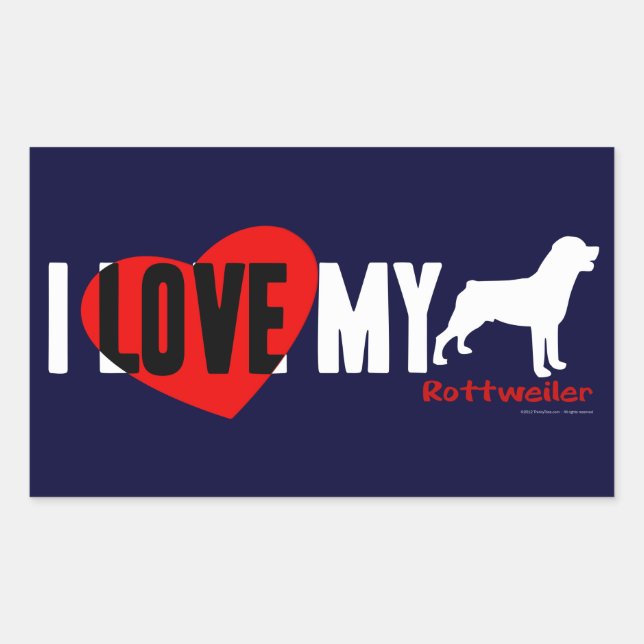 Sticker Rectangulaire Rottweiler (Devant)