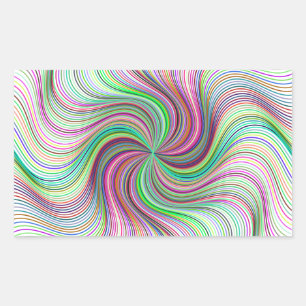 Sticker Rectangulaire Roue tourbillonnante arc-en-ciel coloré