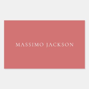 Sticker Rectangulaire Rouge Indien Minimaliste Moderne Élégance Simple