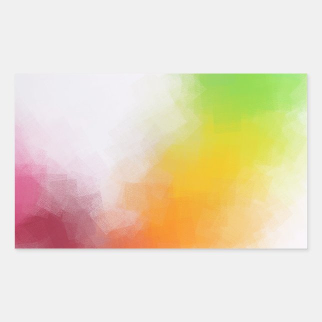 Sticker Rectangulaire Rouge Jaune Orange Bleu Vert Rose Violet Moderne (Devant)