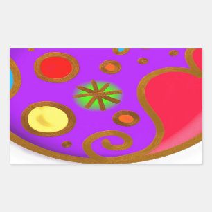 Sticker Rectangulaire Rouge violet jaune peint