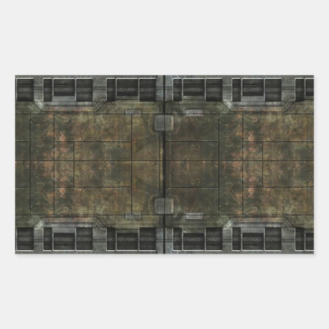 Sticker Rectangulaire Rouille métallique (Devant)