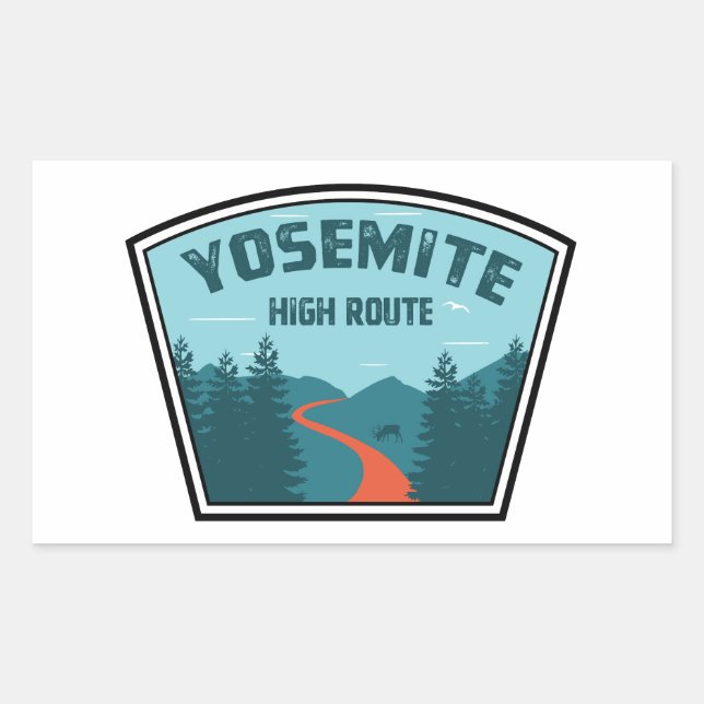Sticker Rectangulaire Route élevée de Yosemite (Devant)