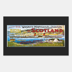 Sticker Rectangulaire Route royale d'Écosse Visites d'été Vintage